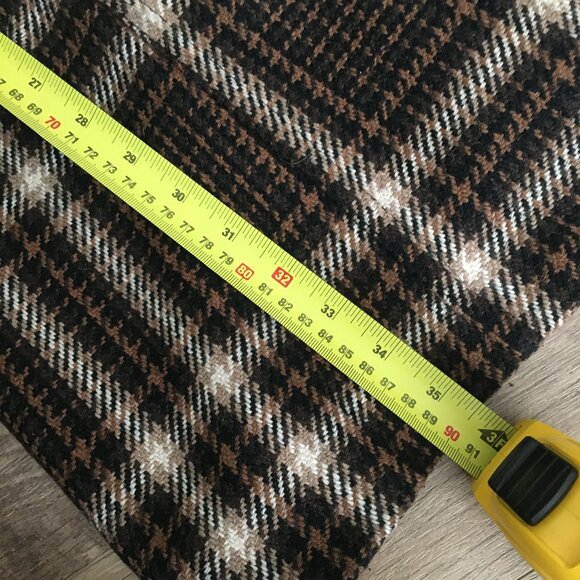 Zara Long Plaid Houndstooth Double Breasted Trench Jacket - Picture 16 of 16